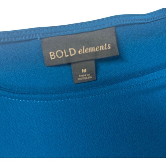 Bold Elements Ruffle Sleeve Blouse Top Women Size Medium Blue New With Tags - Picture 5 of 8